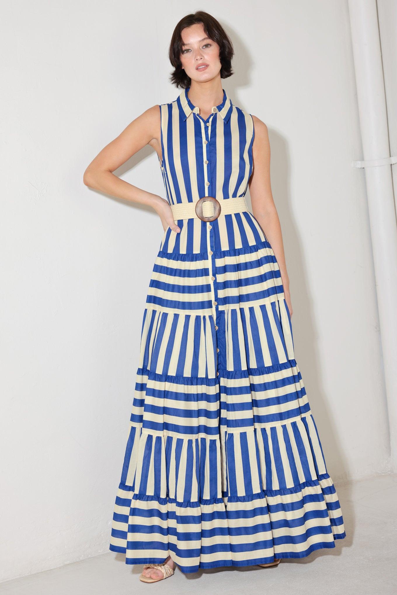 SUNSET BOARDWALK STRIP MAXI DRESS - Flying Tomato - DRESSES - Freemarket