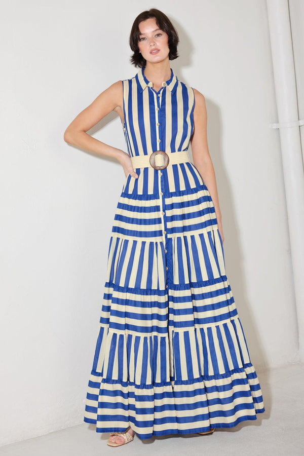 SUNSET BOARDWALK STRIP MAXI DRESS - Flying Tomato - DRESSES - Freemarket