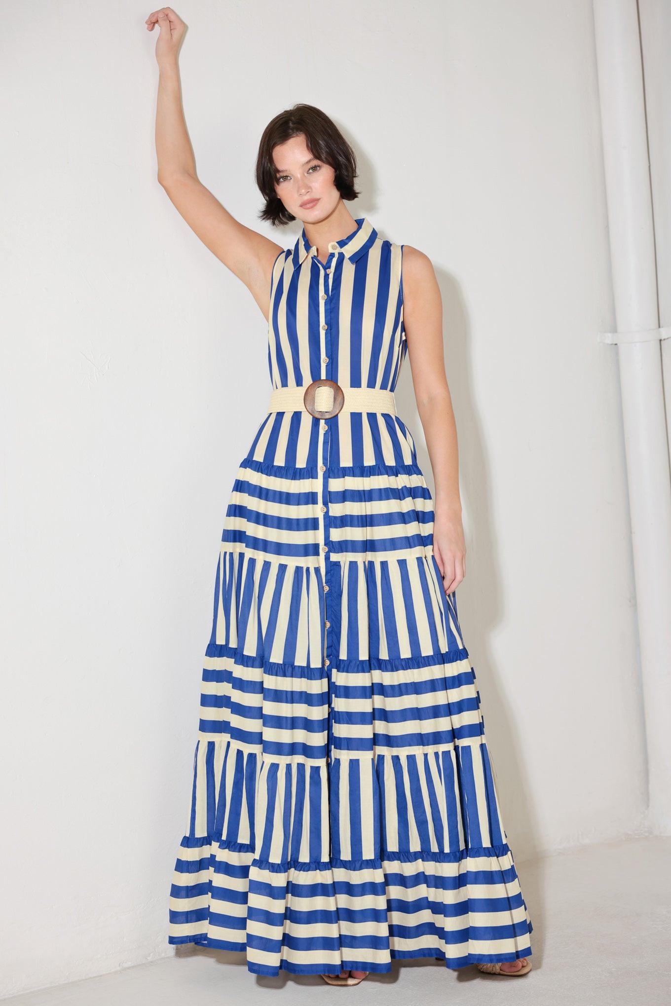 SUNSET BOARDWALK STRIP MAXI DRESS - Flying Tomato - DRESSES - Freemarket