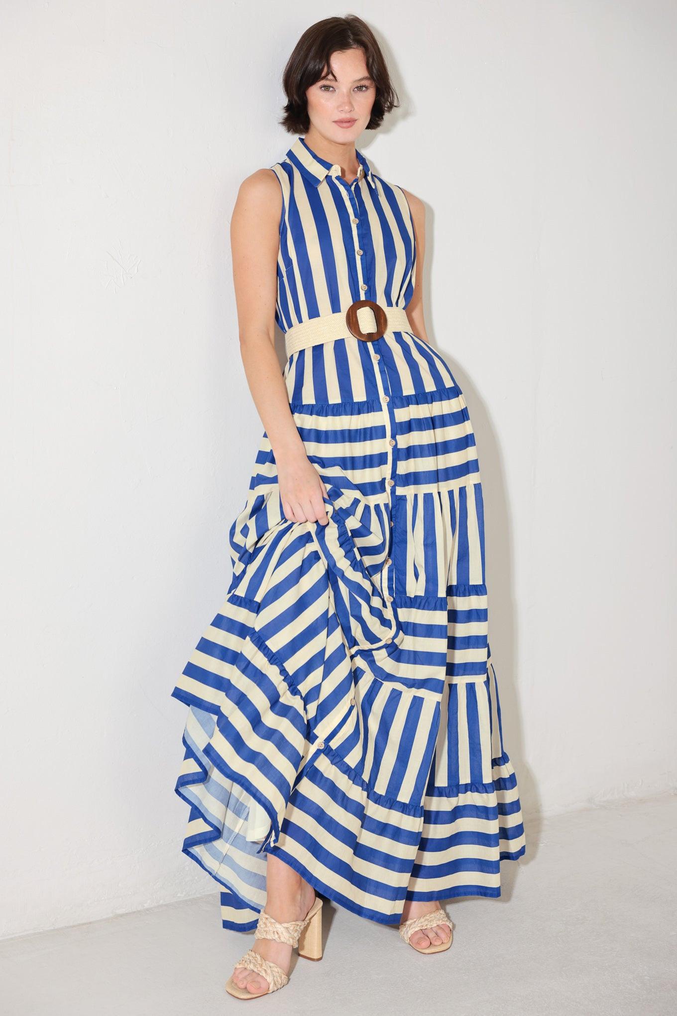 SUNSET BOARDWALK STRIP MAXI DRESS - Flying Tomato - DRESSES - Freemarket