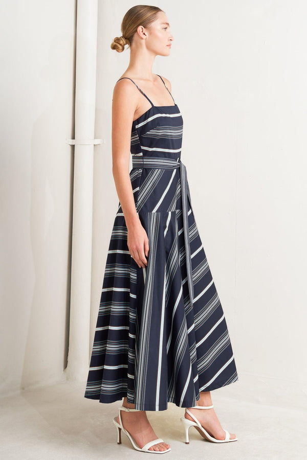 SWEET ESCAPE STRIPE WOVEN MIDI DRESS - Flying Tomato - DRESSES - Freemarket