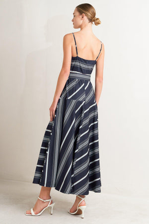 SWEET ESCAPE STRIPE WOVEN MIDI DRESS - Flying Tomato - DRESSES - Freemarket