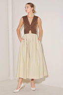 ANGEL VEIL SOLID MIDI DRESS.