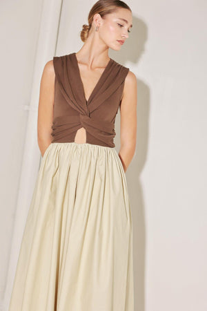 ANGEL VEIL SOLID MIDI DRESS.