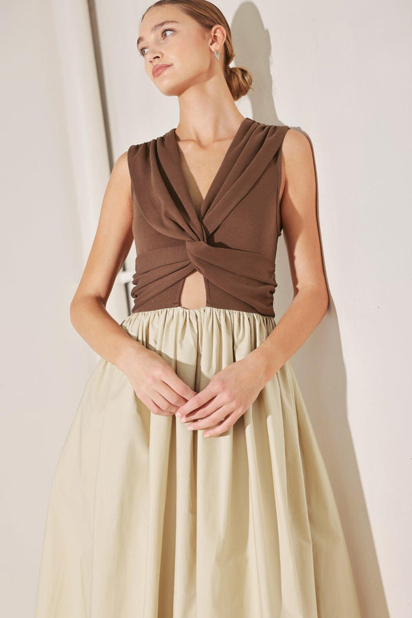 ANGEL VEIL SOLID MIDI DRESS.