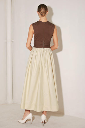 ANGEL VEIL SOLID MIDI DRESS.