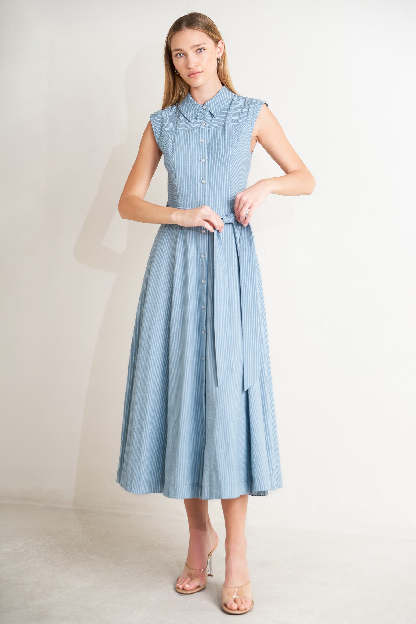 CAFE AU LAIT WOVEN MIDI DRESS - Flying Tomato - DRESSES - Freemarket