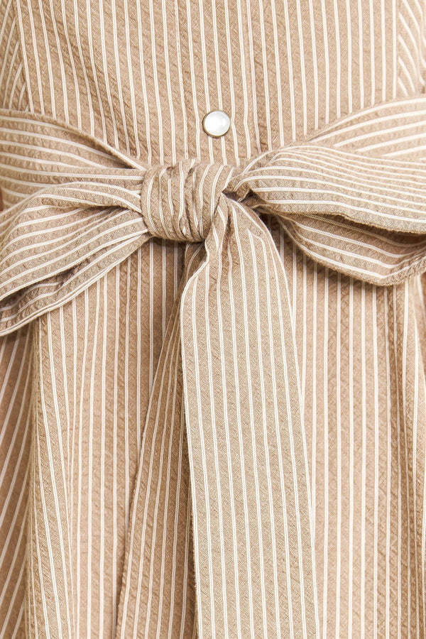 CAFE AU LAIT WOVEN MIDI DRESS.