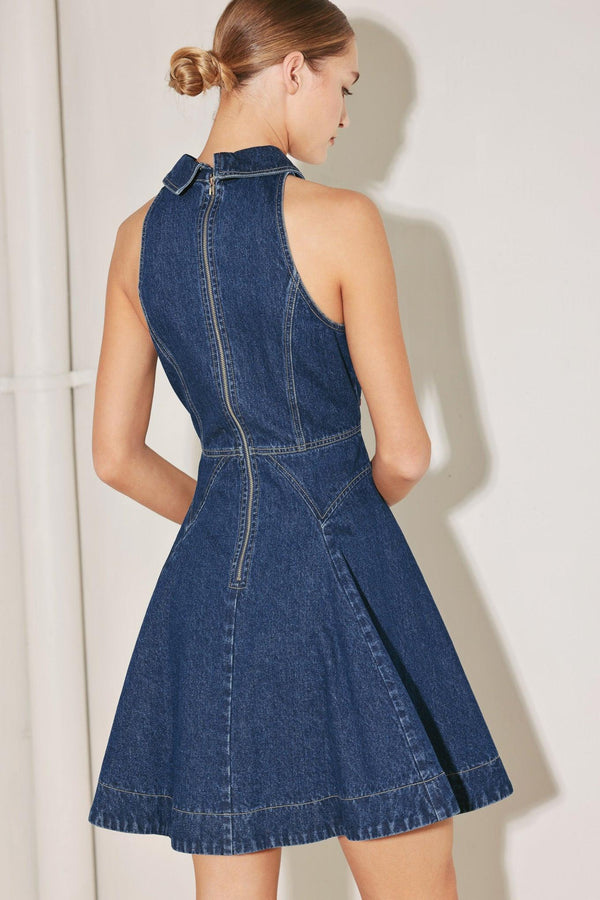 COOL GIRL COMEBACK DENIM MINI DRESS.
