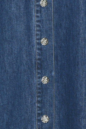 PARIS IN  DENIM MIDI DRESS.