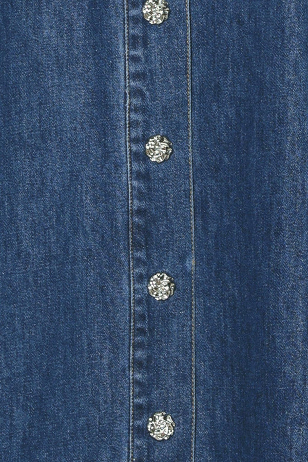 PARIS IN  DENIM MIDI DRESS.