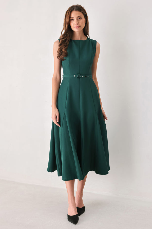HAZELNUT BALLET WOVEN MIDI DRESS