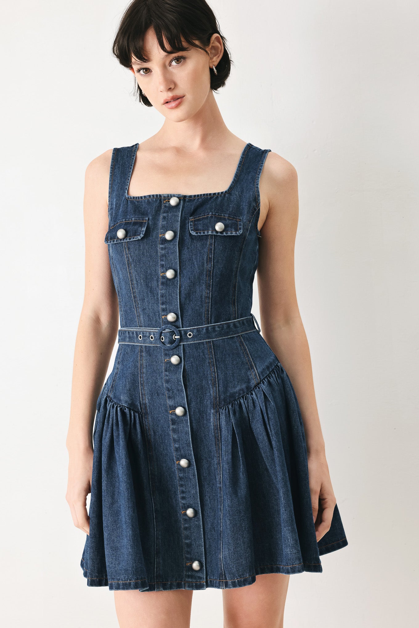 BABY BLUE LOVE DENIM MINI DRESS l FLYING TOMATO Flying Tomato BABY BLUE LOVE DENIM MINI DRESS l FLYING TOMATO Flying Tomato