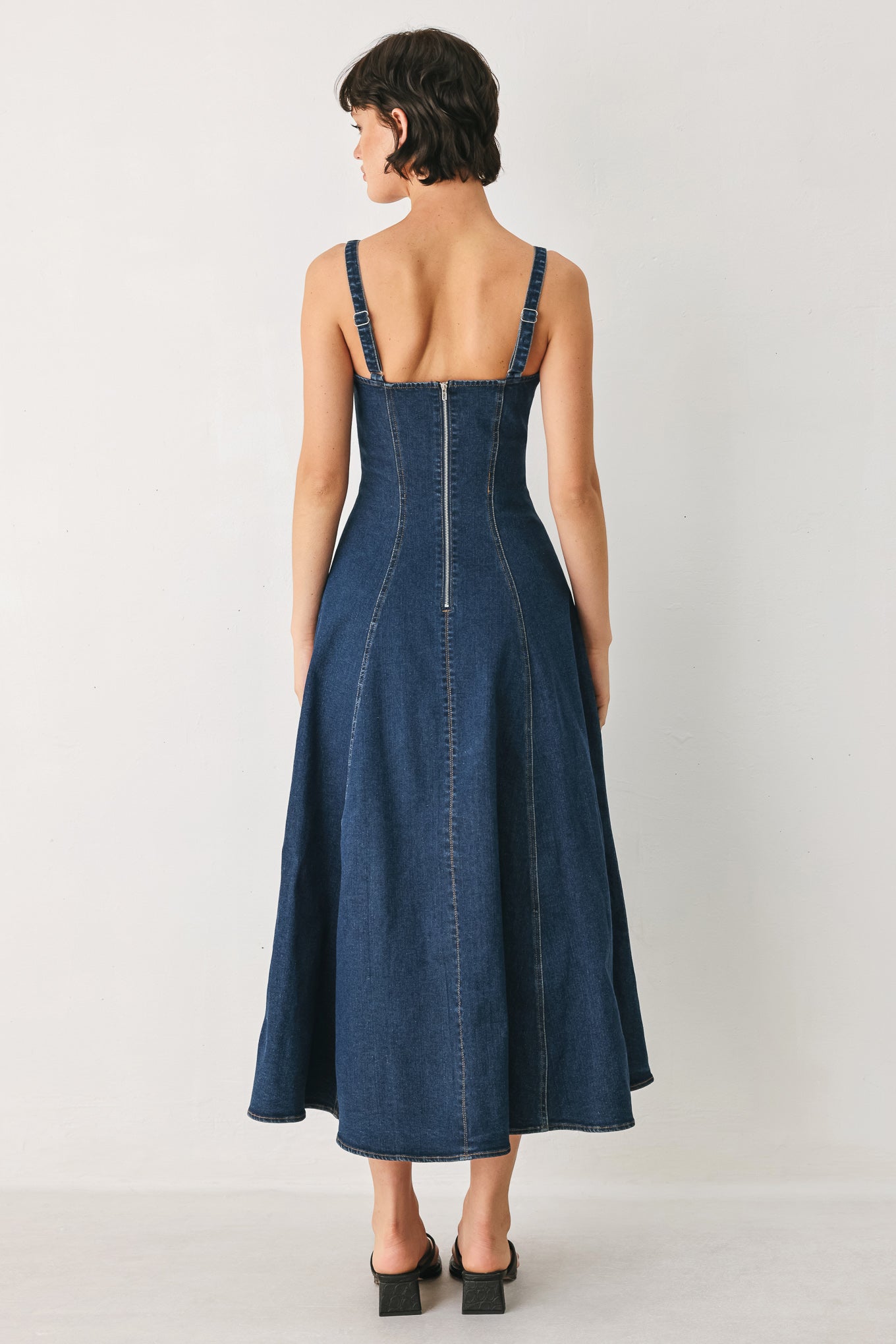 WESTERN CHARM DENIM MIDI DRESS l FLYING TOMATO INDIGO DENIM / M