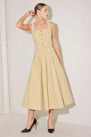 SAHARA GRACE WOVEN MIDI DRESS.
