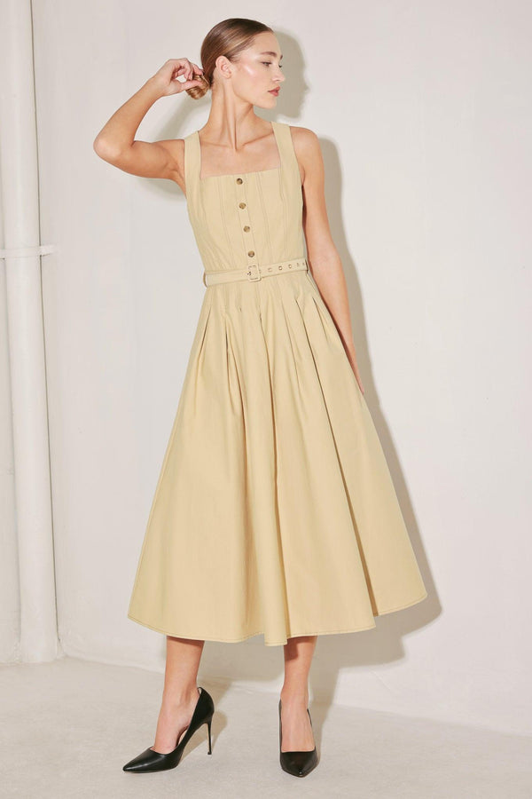 SAHARA GRACE WOVEN MIDI DRESS.