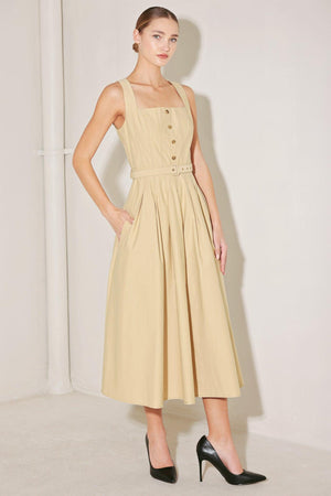 SAHARA GRACE WOVEN MIDI DRESS.