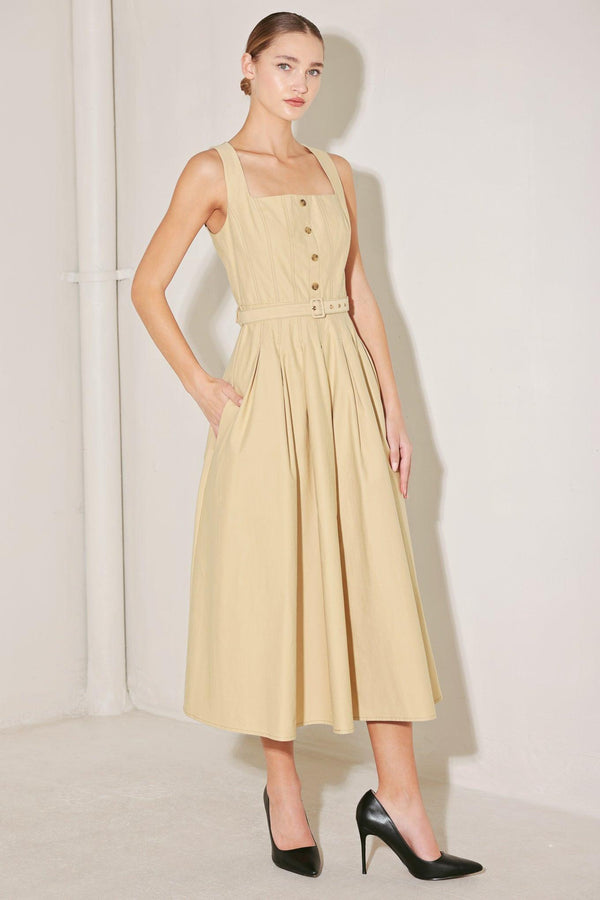 SAHARA GRACE WOVEN MIDI DRESS.