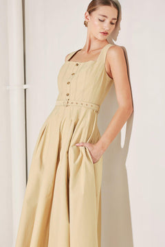 SAHARA GRACE WOVEN MIDI DRESS.