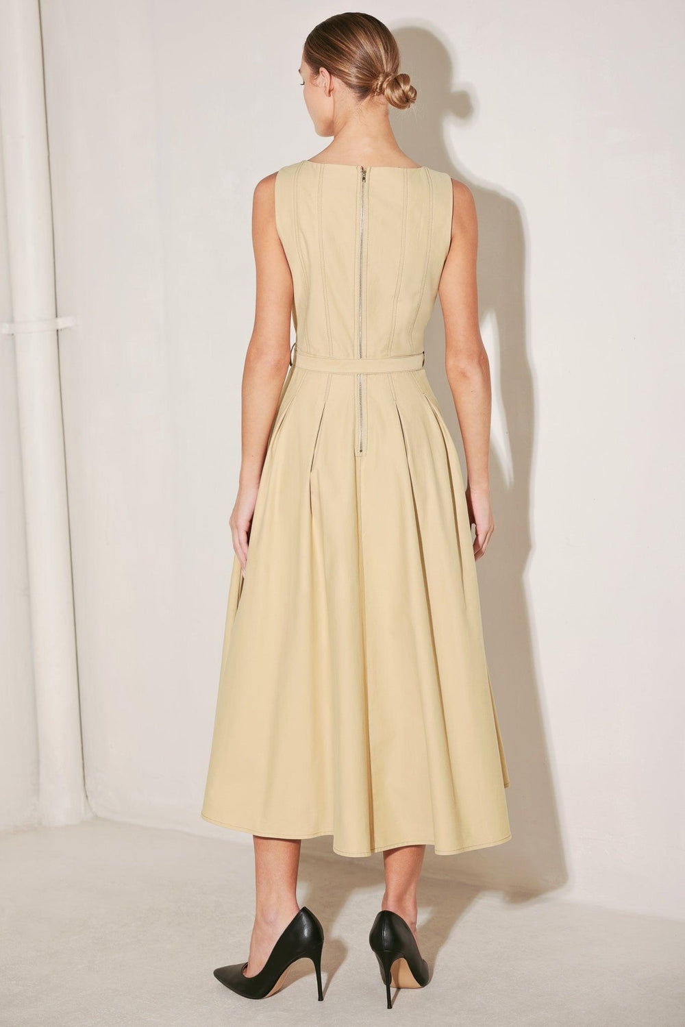 SAHARA GRACE WOVEN MIDI DRESS.