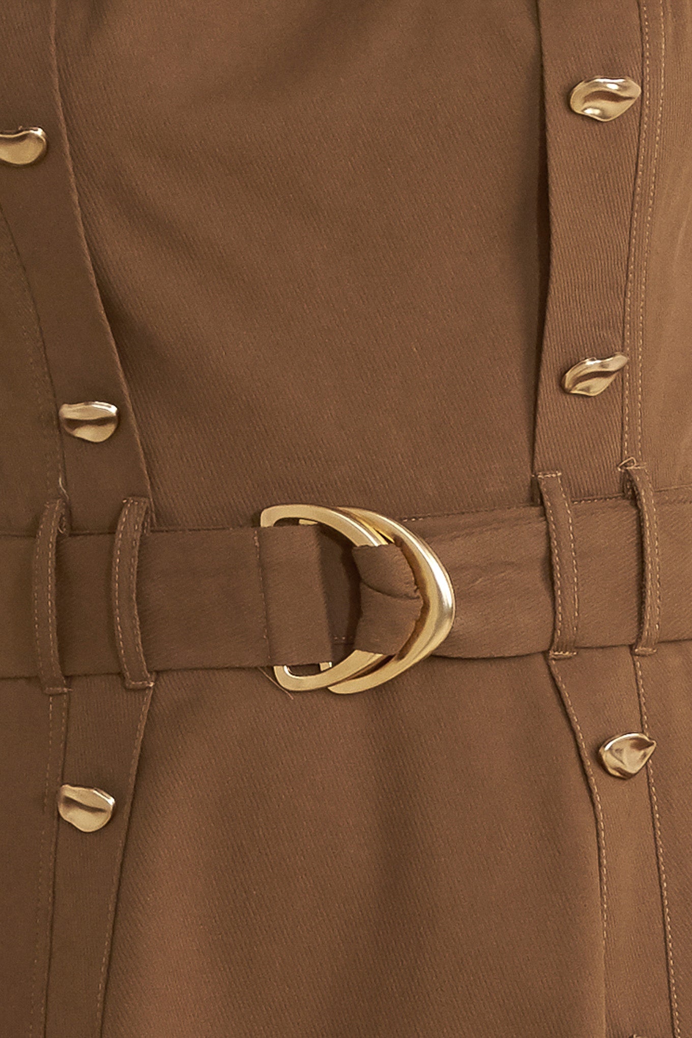 Brown garment with gold buckle and decorative buttons | FREEMARKET | Flying Tomato