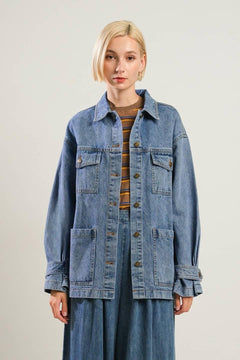 BREATHTAKING CHARM DENIM MIDI JACKET.