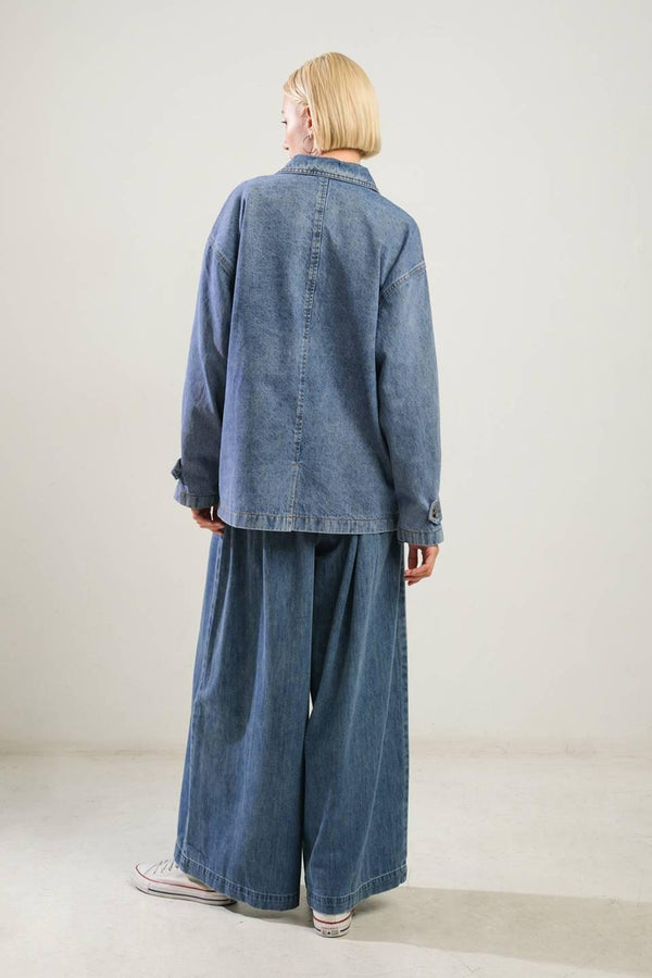 BREATHTAKING CHARM DENIM MIDI JACKET.