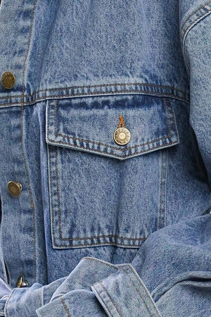 BREATHTAKING CHARM DENIM MIDI JACKET.