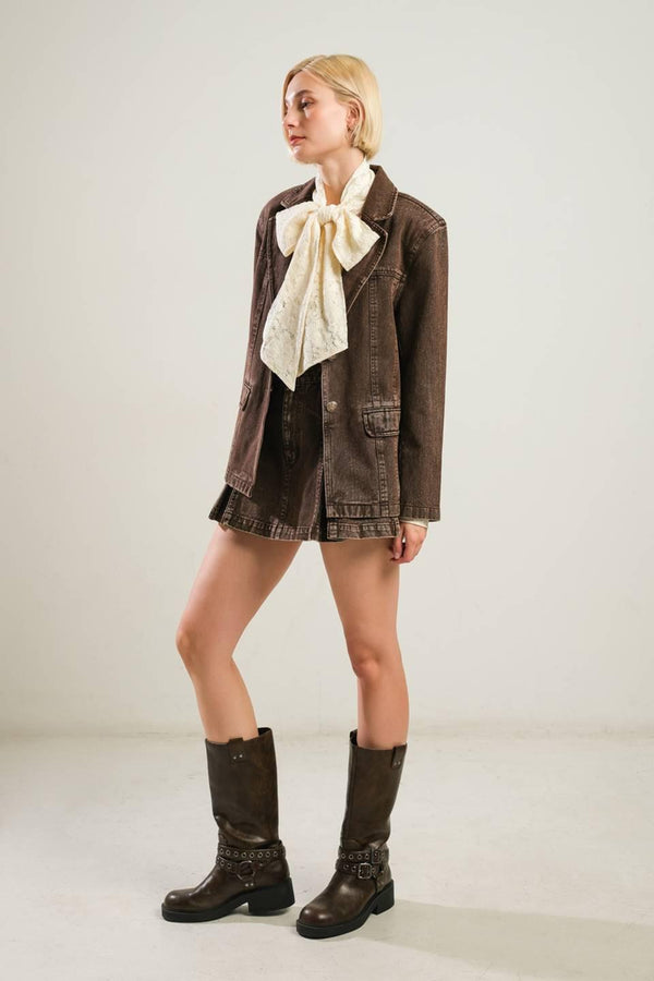 DARING CONFIDENCE DENIM BLAZER.