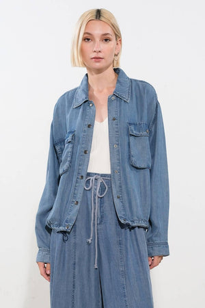 ACTIVE VIBE TENCEL DENIM JACKET.