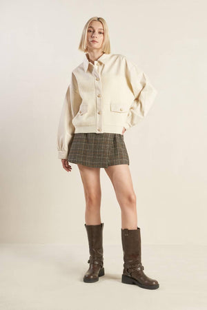 GO-GETTER GIRL SWEATER TWILL JACKET.