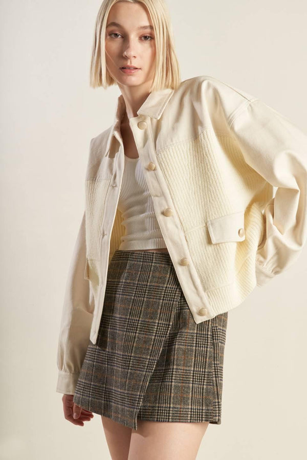 GO-GETTER GIRL SWEATER TWILL JACKET.