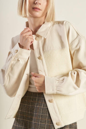 GO-GETTER GIRL SWEATER TWILL JACKET.