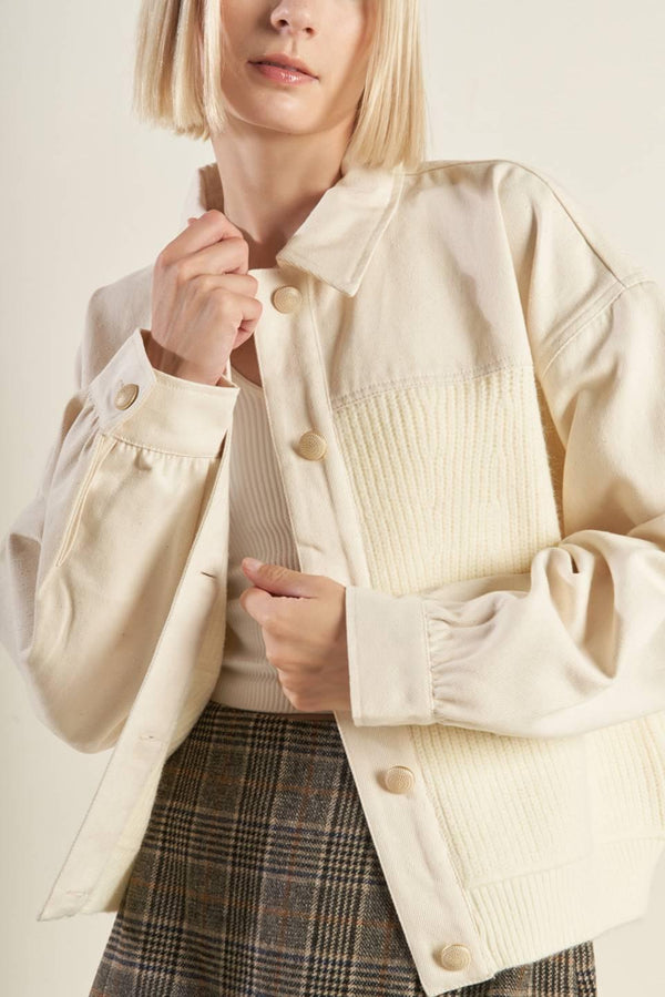 GO-GETTER GIRL SWEATER TWILL JACKET.