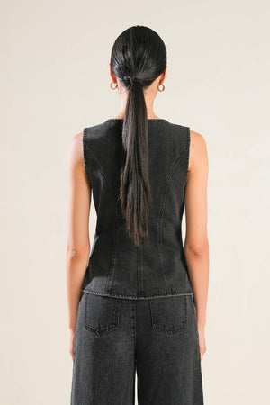 MYSTIC SANDS DENIM VEST.