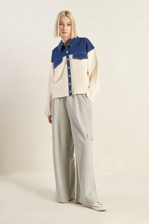 SWEET HARMONY DENIM COMBINATION JACKET.