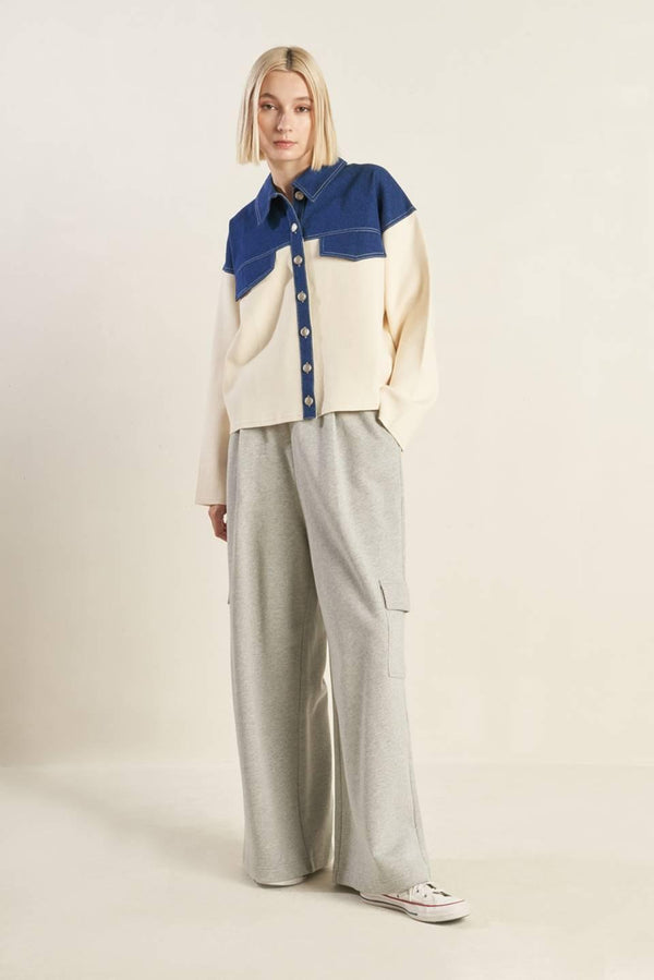 SWEET HARMONY DENIM COMBINATION JACKET.