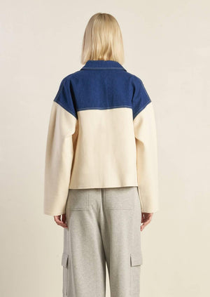 SWEET HARMONY DENIM COMBINATION JACKET.