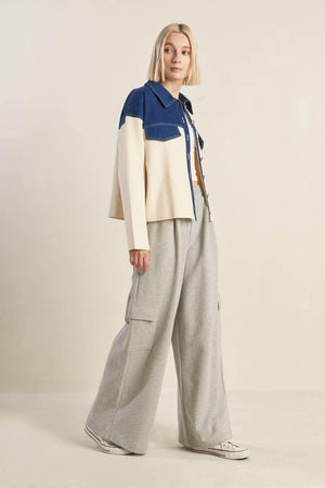 SWEET HARMONY DENIM COMBINATION JACKET.