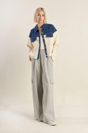 SWEET HARMONY DENIM COMBINATION JACKET.