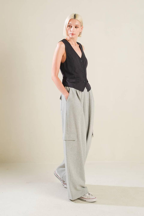 CAUGHT YOUR EYE WOVEN VEST.
