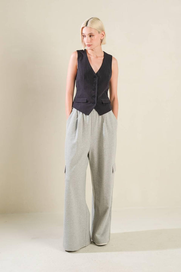 CAUGHT YOUR EYE WOVEN VEST.