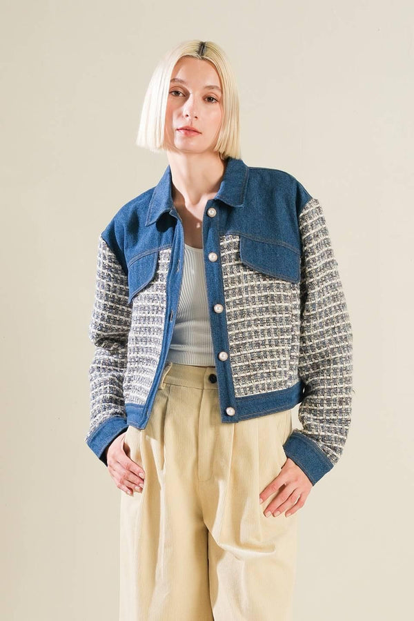 BETTER DAYS TWEED DENIM JACKET.