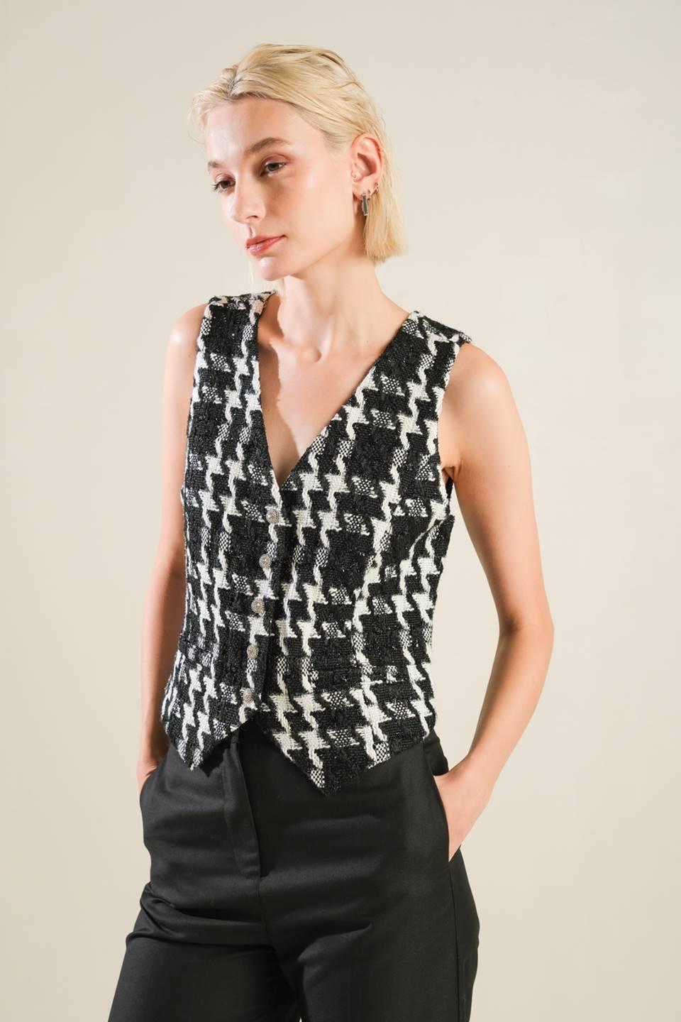 WHEN I'M WITH YOU TWEED VEST.