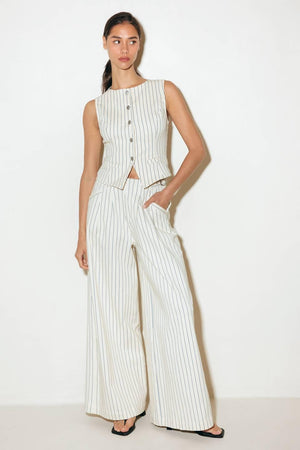 COFFEE RUN STRIPED WOVEN VEST.