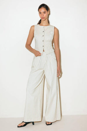 COFFEE RUN STRIPED WOVEN VEST.