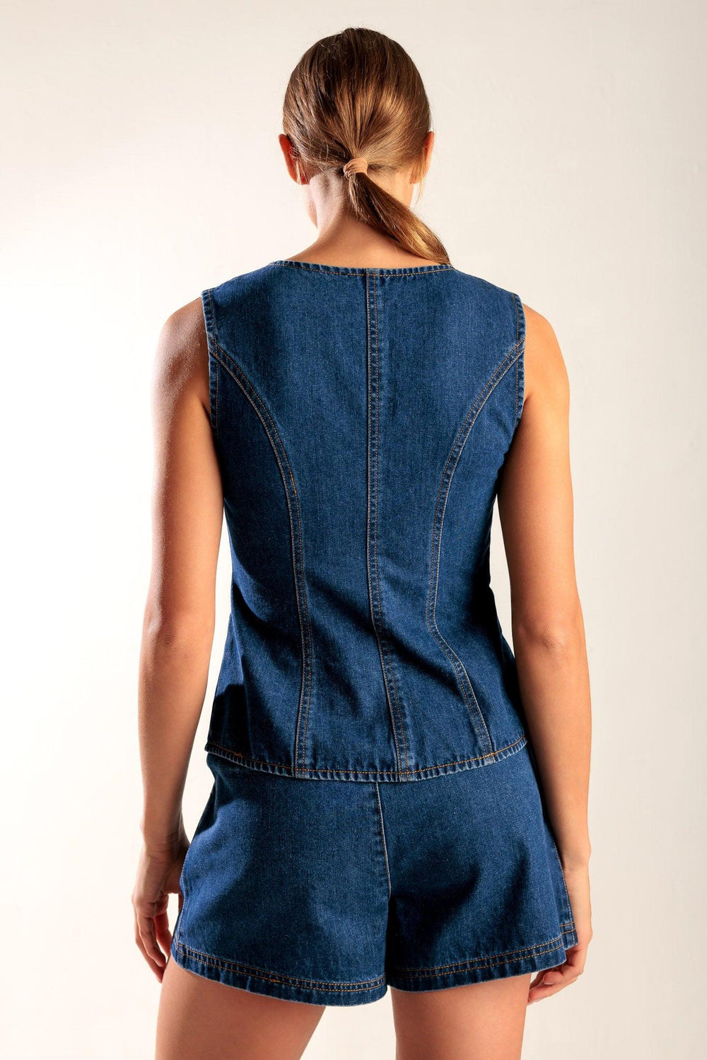 DRIVE-IN MOVIE DENIM VEST.