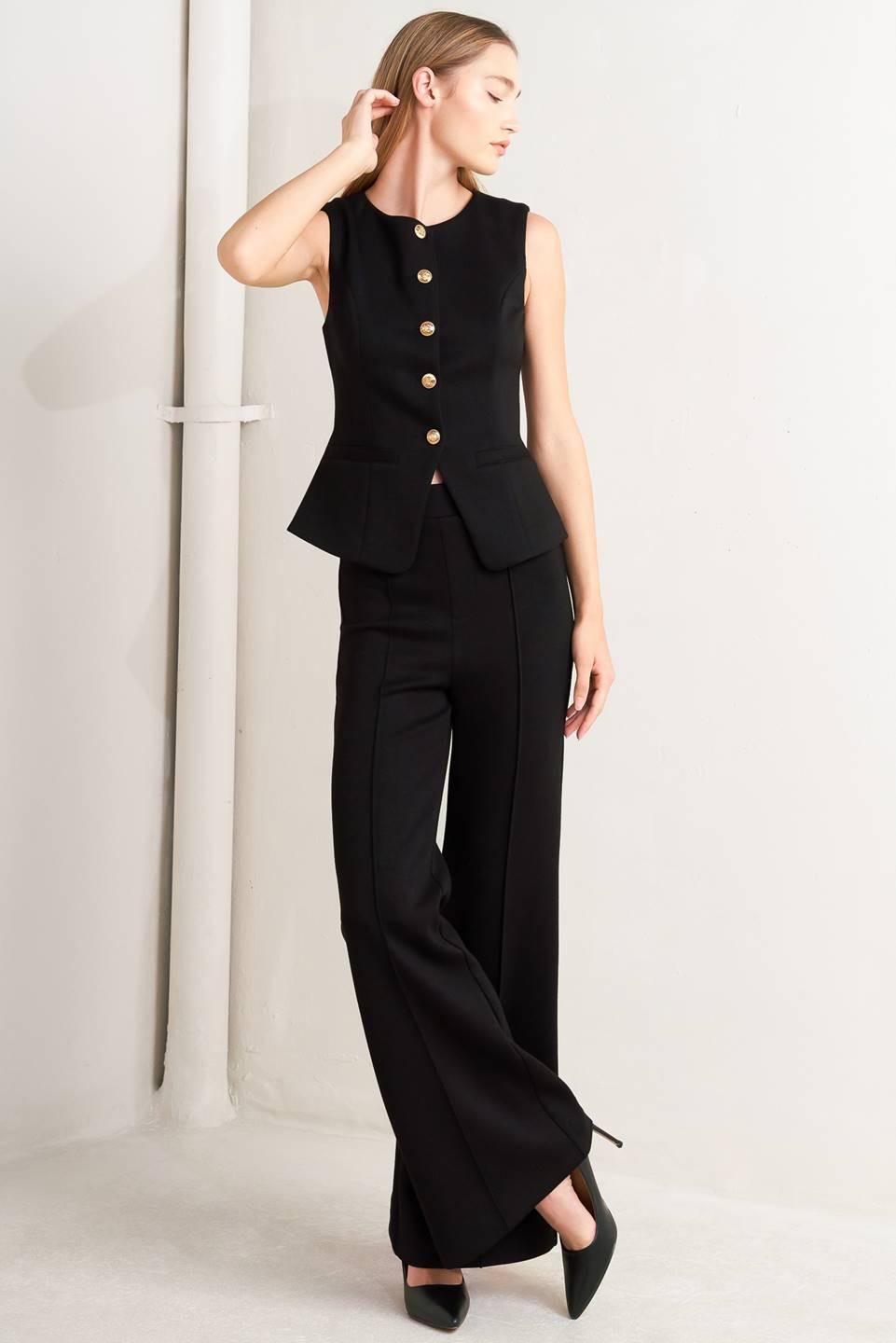 GLOSSY GLAM WOVEN VEST.