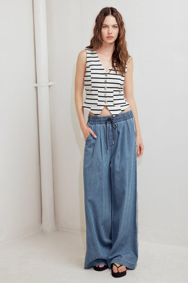 MARINE CHIC WOVEN VEST.