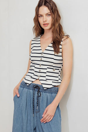 MARINE CHIC WOVEN VEST.